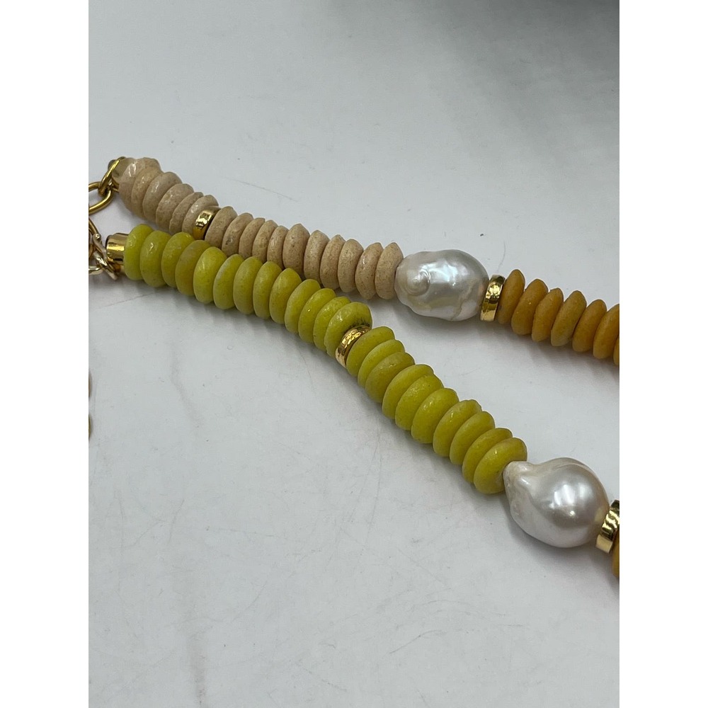 Lizzie Fortunato Signed Designer Tavira Yellow Ombre Baroque Pearl Necklace - Picture 15 of 15
